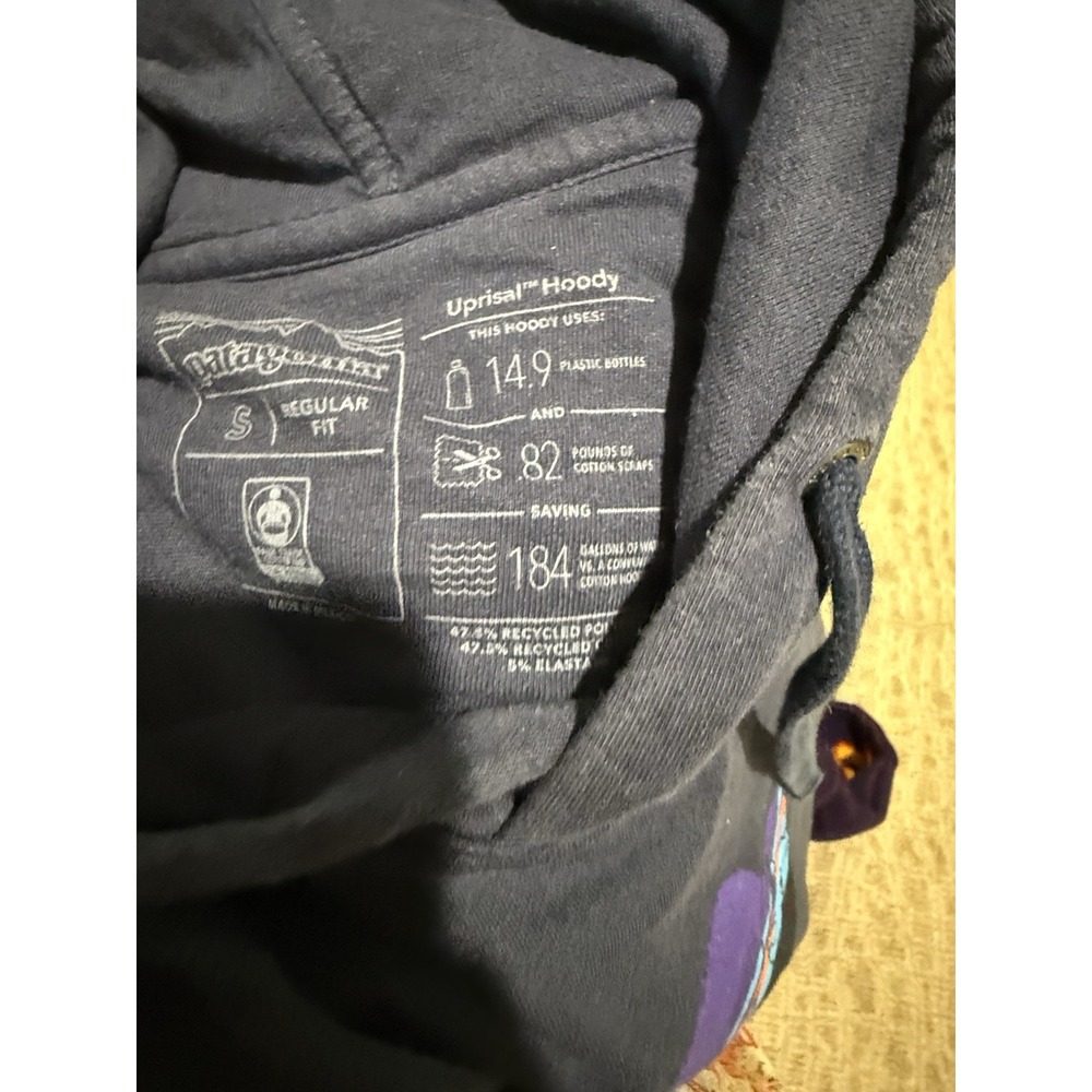 Patagonia Mens Fitz Roy Bison Uprisal Blue Fleece Hoodie Regular Fit Size S - Picture 8 of 9